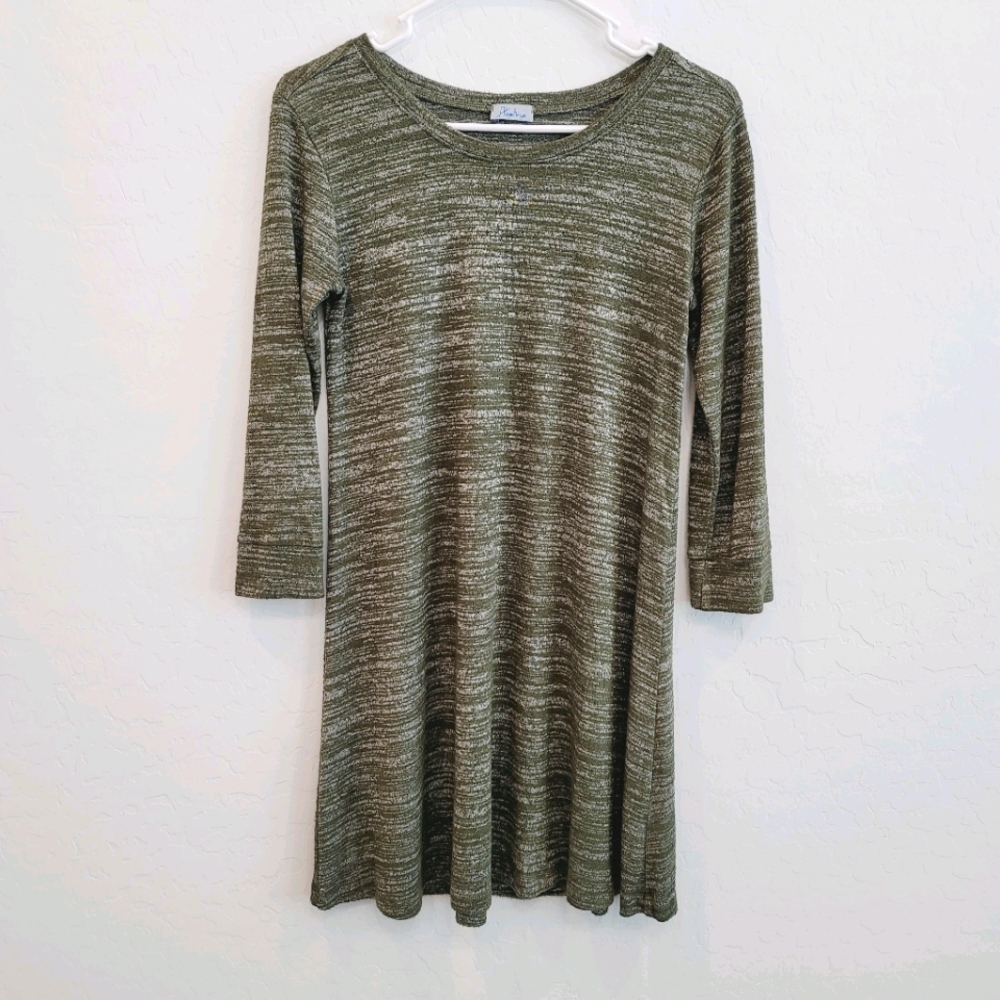 Abbeline Heather Green Long-sleeved Dress